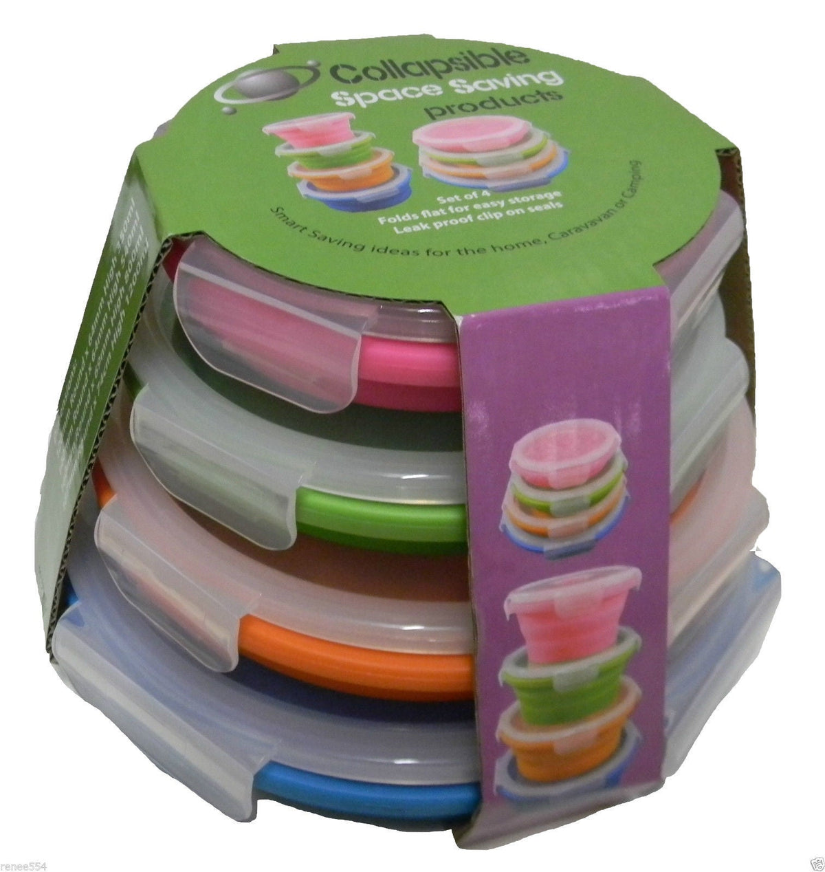 Collapsible Space Saving Round Containers – Set of 4