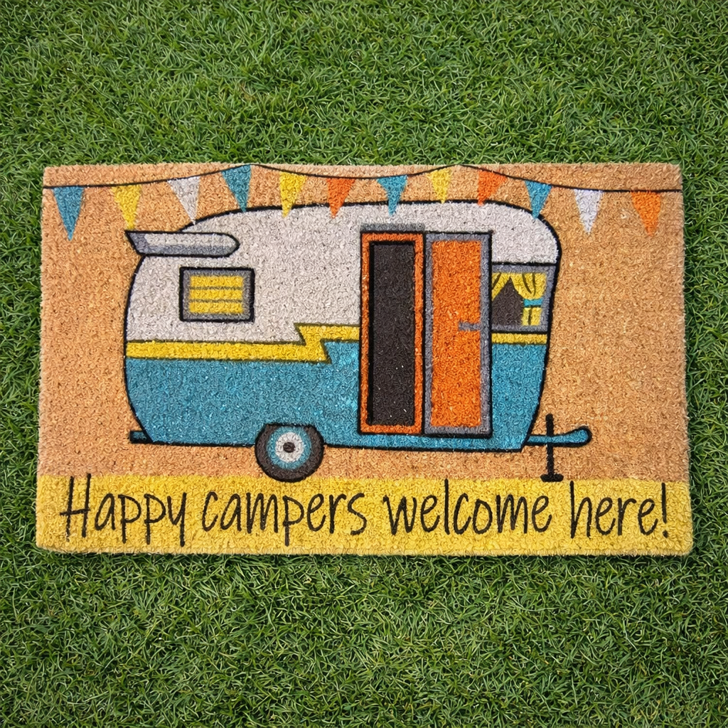 Australian RV Happy Camper Coir Door Mat