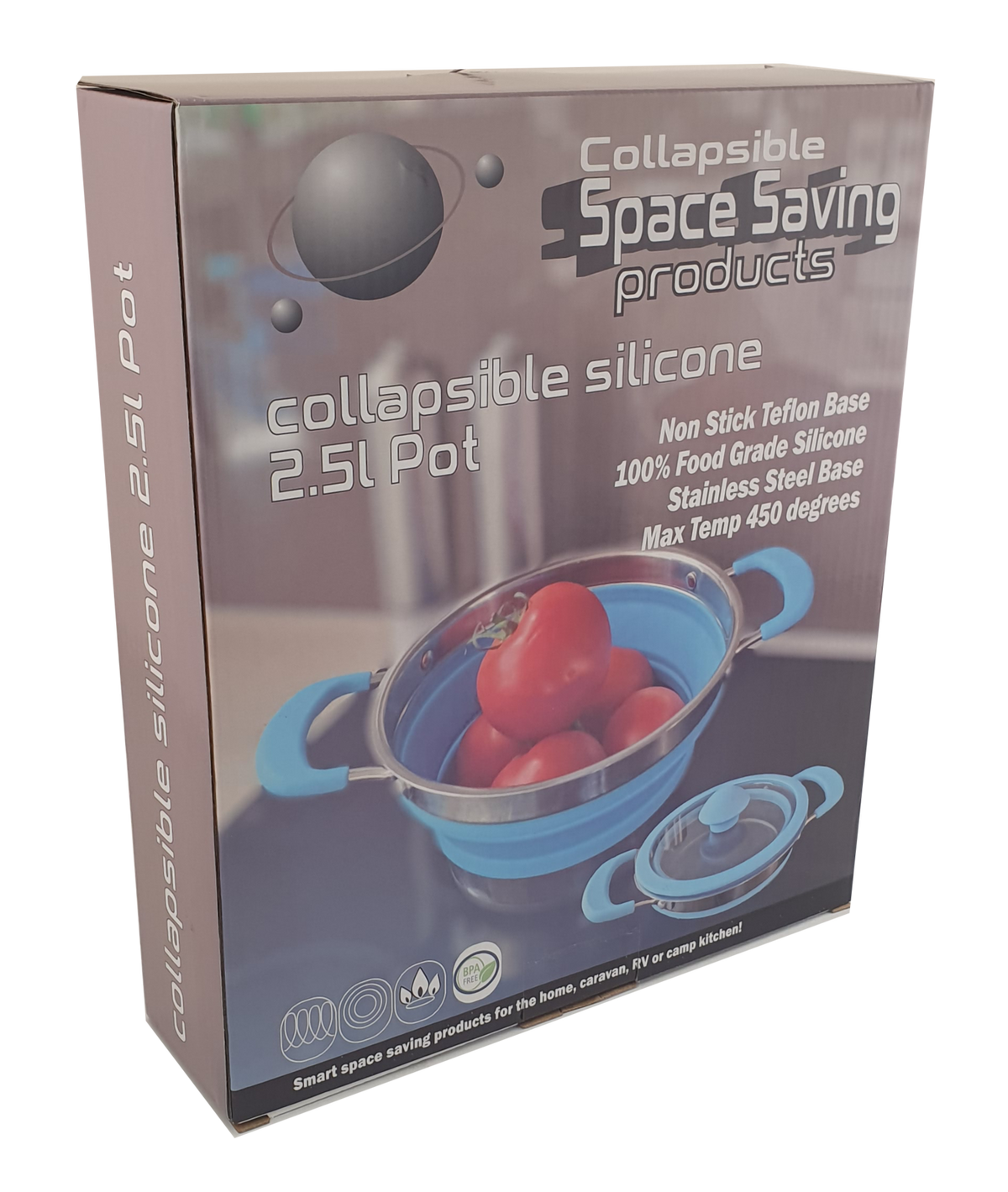 Collapsible Space Saving Products Non-Stick Silicone Pot 2.5L – Medium