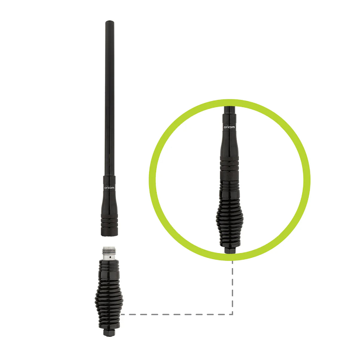 ORICOM - ANU913 3dBi UHF CB Antenna with Detachable Fibreglass Pole