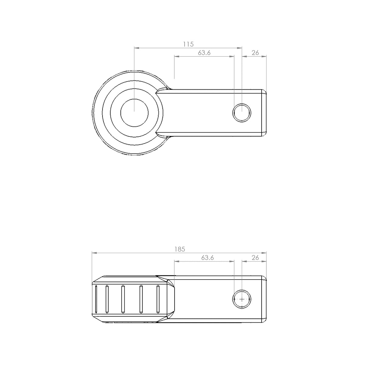 Saber Aluminium Recovery Hitch - Cerakote Black - image 2