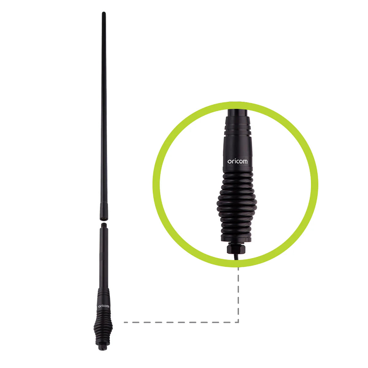 ORICOM - ANU1200 2-in-1 All-Terrain UHF CB Antenna for low/high gain (3dbi/6.5dbi)