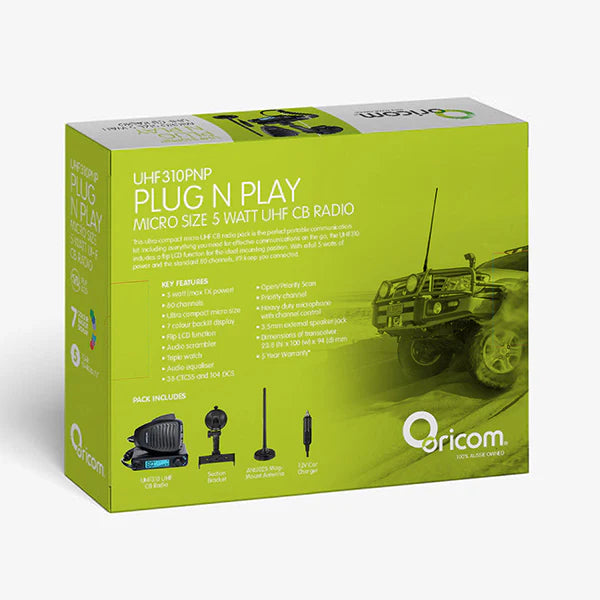 ORICOM - UHF310PNP Plug and Play 5 Watt UHF CB Radio Pack