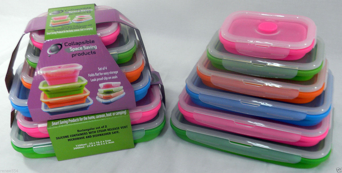 Collapsible Space Saving Rectangle Containers – Set of 6