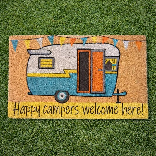 Australian RV Happy Camper Coir Door Mat