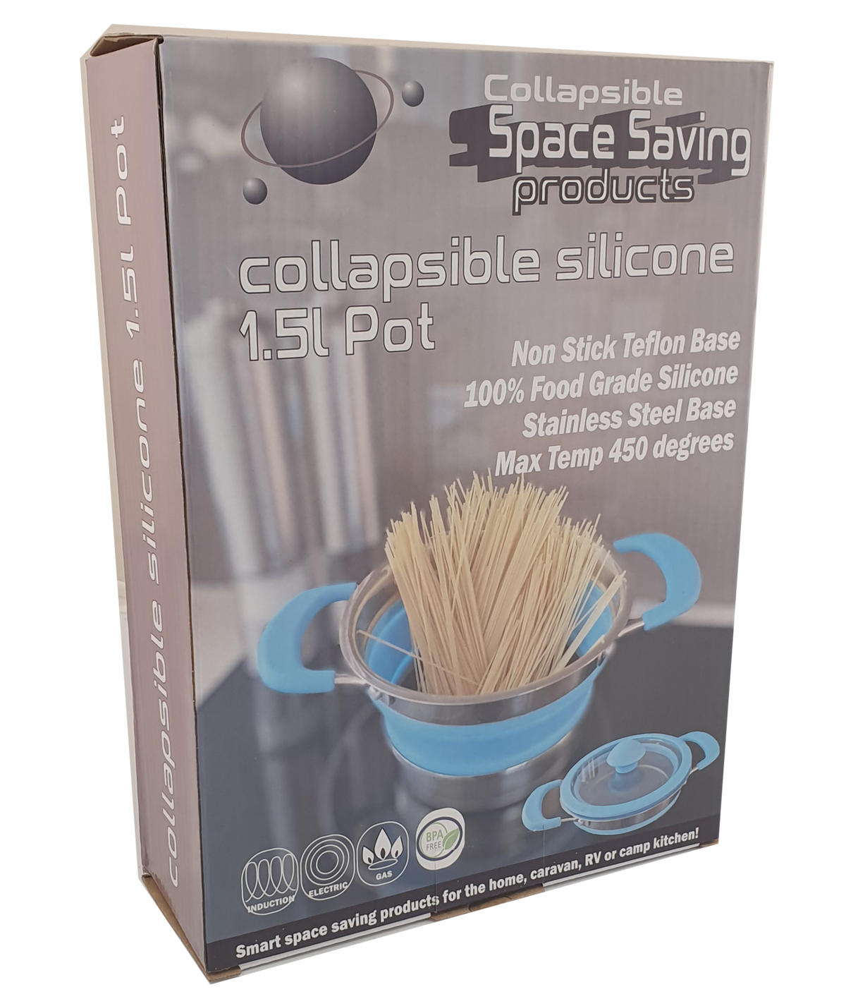 Collapsible Space Saving Products Non-Stick Silicone Pot 1.5L – Small