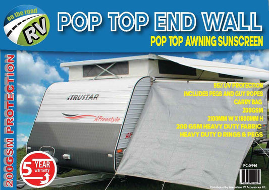 On The Road RV Pop-Top Awning Privacy Screen End Wall