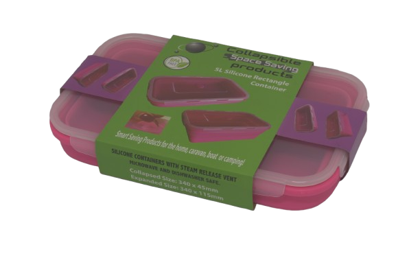 Collapsible Space Saving Products 5L Rectangle Container – Pink