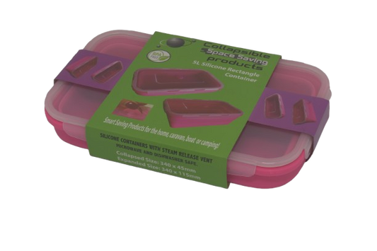 Collapsible Space Saving Products 5L Rectangle Container – Pink