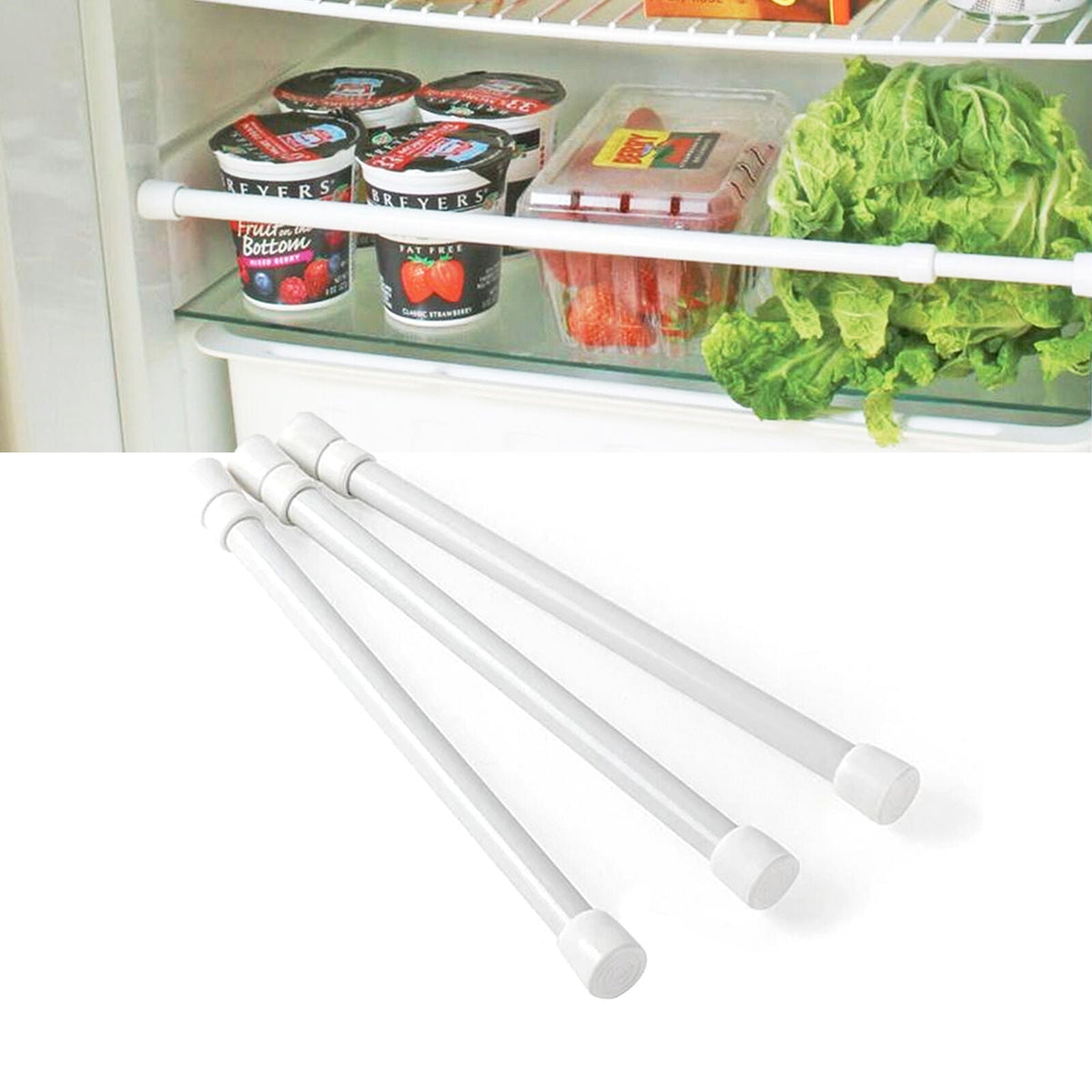 On The Road RV Adjustable Refrigerator Bars – Set of 3