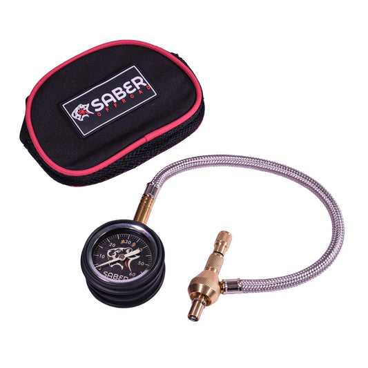 Saber Quick Deflate Tyre Deflator With Glow in the Dark Face & Stainless Steel Braided Hose - product image