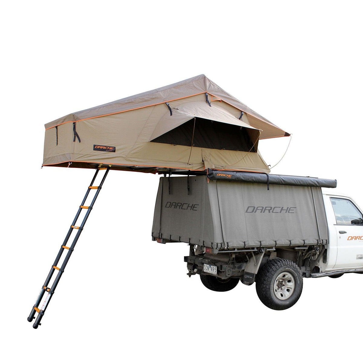 hi view 1400 roof top tent on back of car