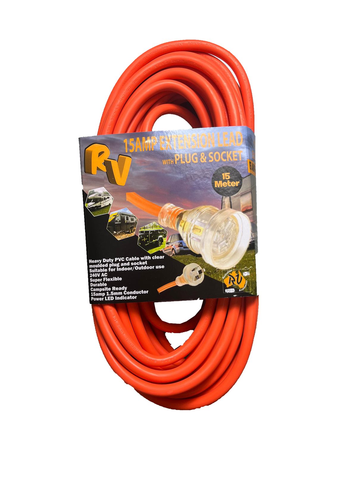 Australian RV 15 metre 15 amp extension lead SKU 4020