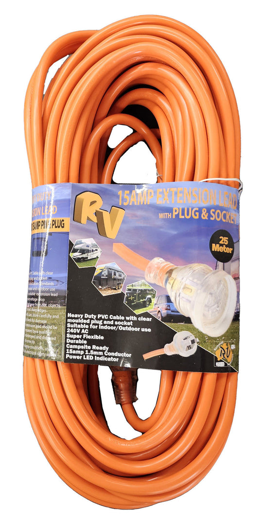 Australian RV 25m 15A Heavy-Duty Extension Lead
