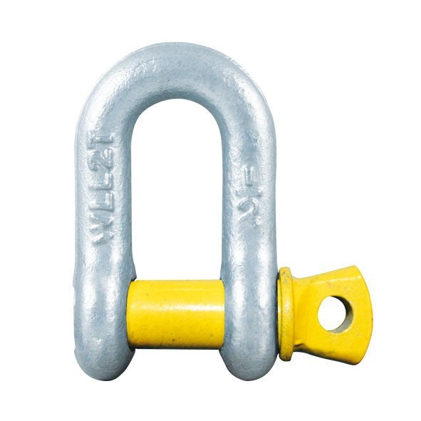 Australian RV 11mm 1.5 tonne rated yellow D shackle SKU 0813