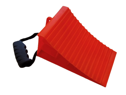 Australian RV deluxe wheel chock with handle and cord SKU 0072