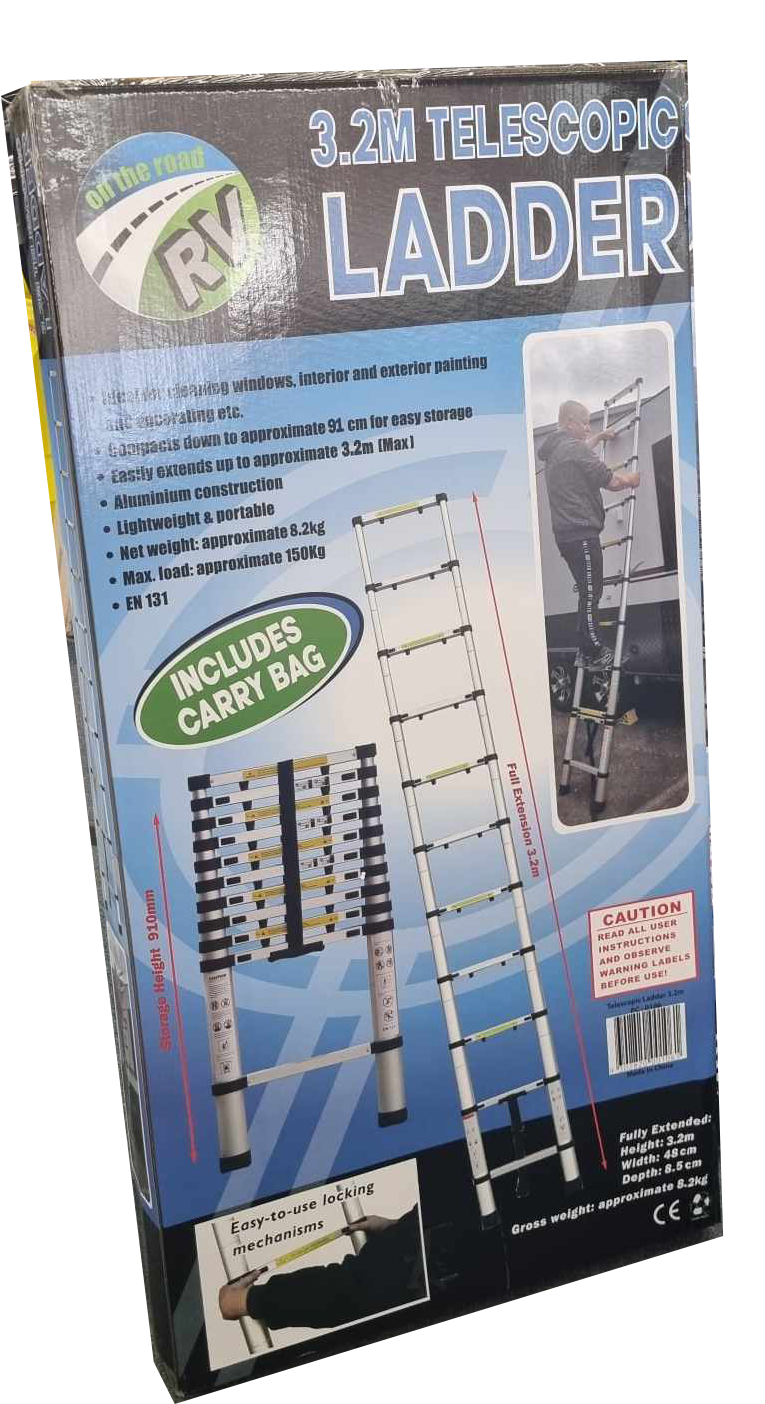 Australian RV 3.2m aluminium telescopic ladder SKU 0106