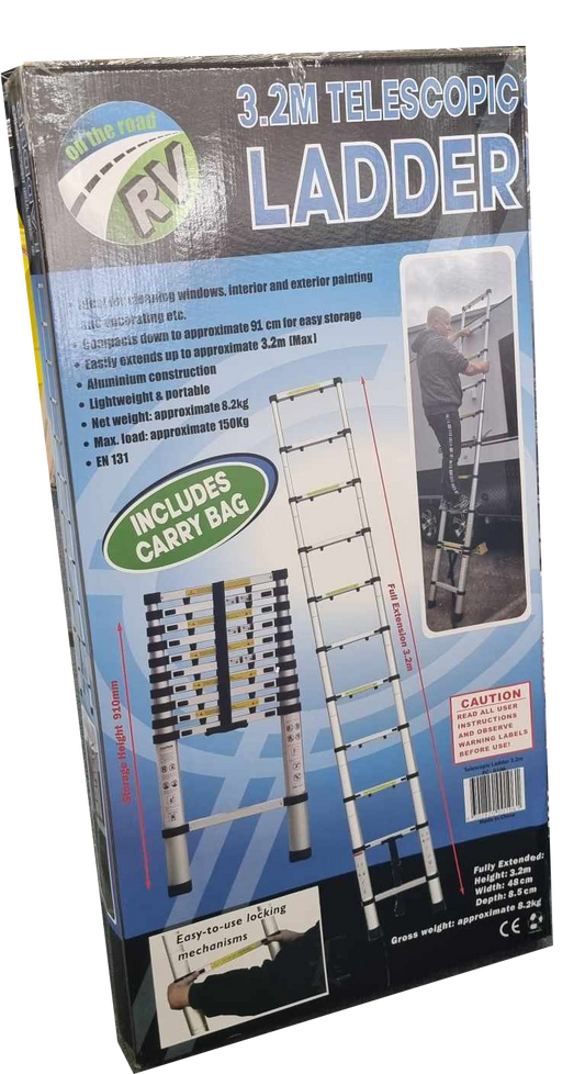 Australian RV 3.2m aluminium telescopic ladder SKU 0106