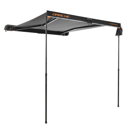 Darche Eclipse Rapid-X awning deployed beside a vehicle