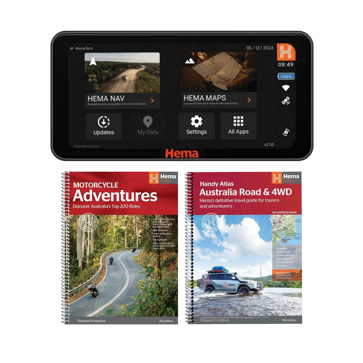 Hema Maps HX-M1 Motorcycle GPS Navigator Adventure Bundle