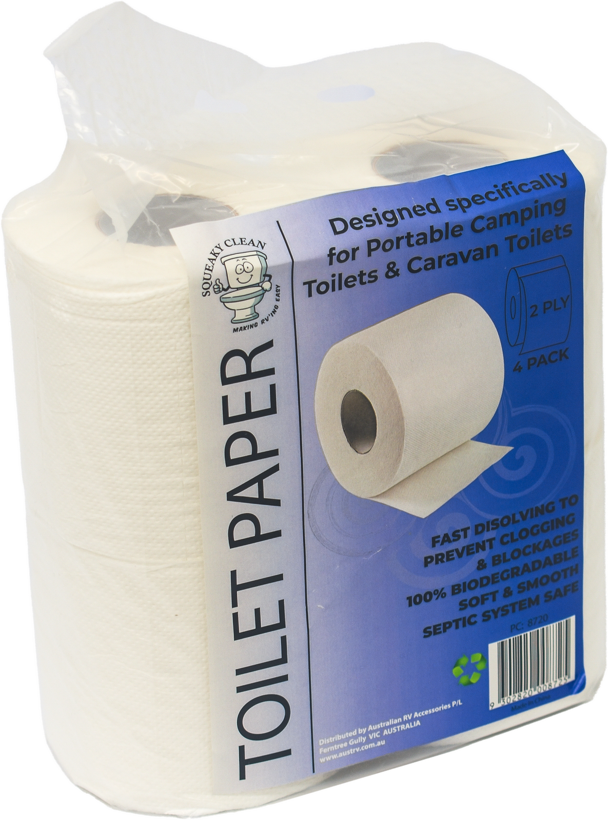Squeaky Clean Rapid-Dissolving Toilet Paper – 4 Pack