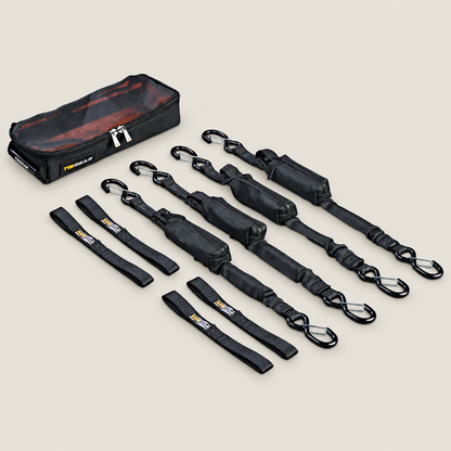 TIEGEAR FlexStrap Bundle on warm light stone background