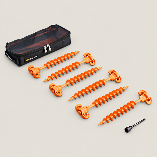 TIEGEAR Soft Terra 6 Pack on warm light stone background